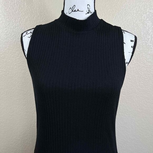 Forever 21+ black sleeveless turtleneck ribbed dress size 1X goth academia - Picture 10 of 13
